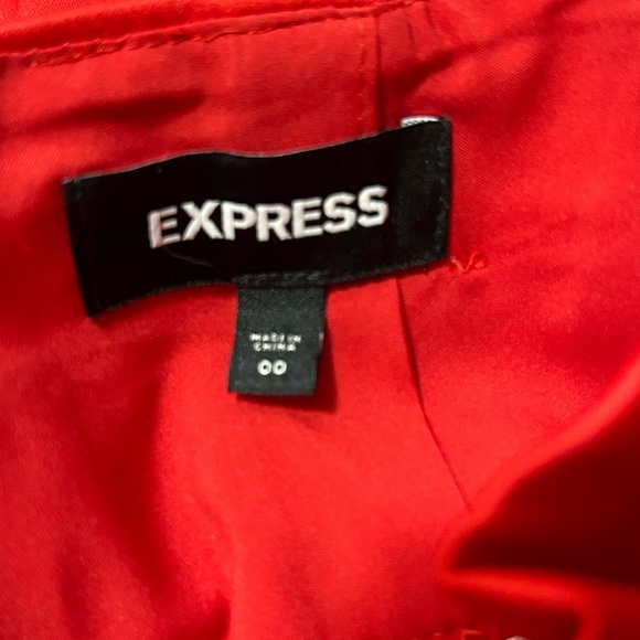 Express High Waist Red Satin Pencil Skirt - Picture 6 of 7